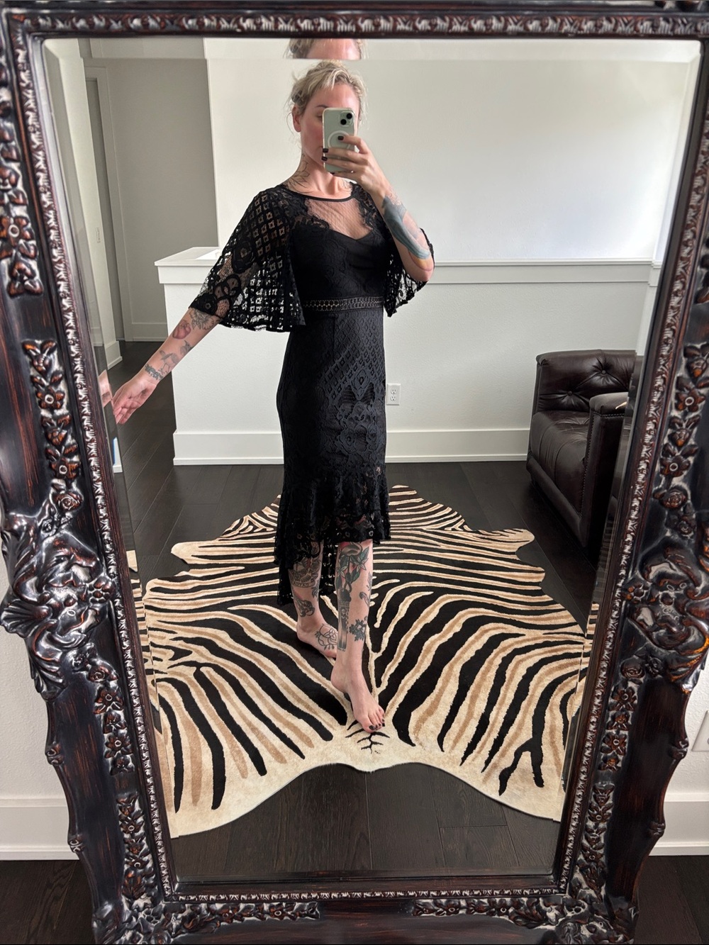 NWT Black Lace Midi Dress
